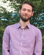 tyler in purple check shirt