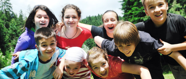 group of happy kids Kids having fun at summer camp