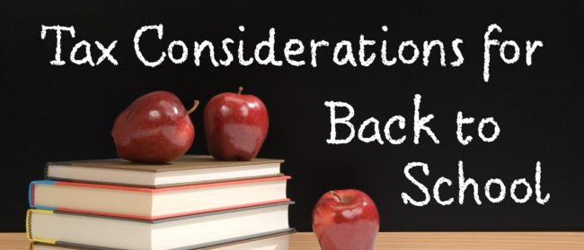 Tax Considerations for Back to School